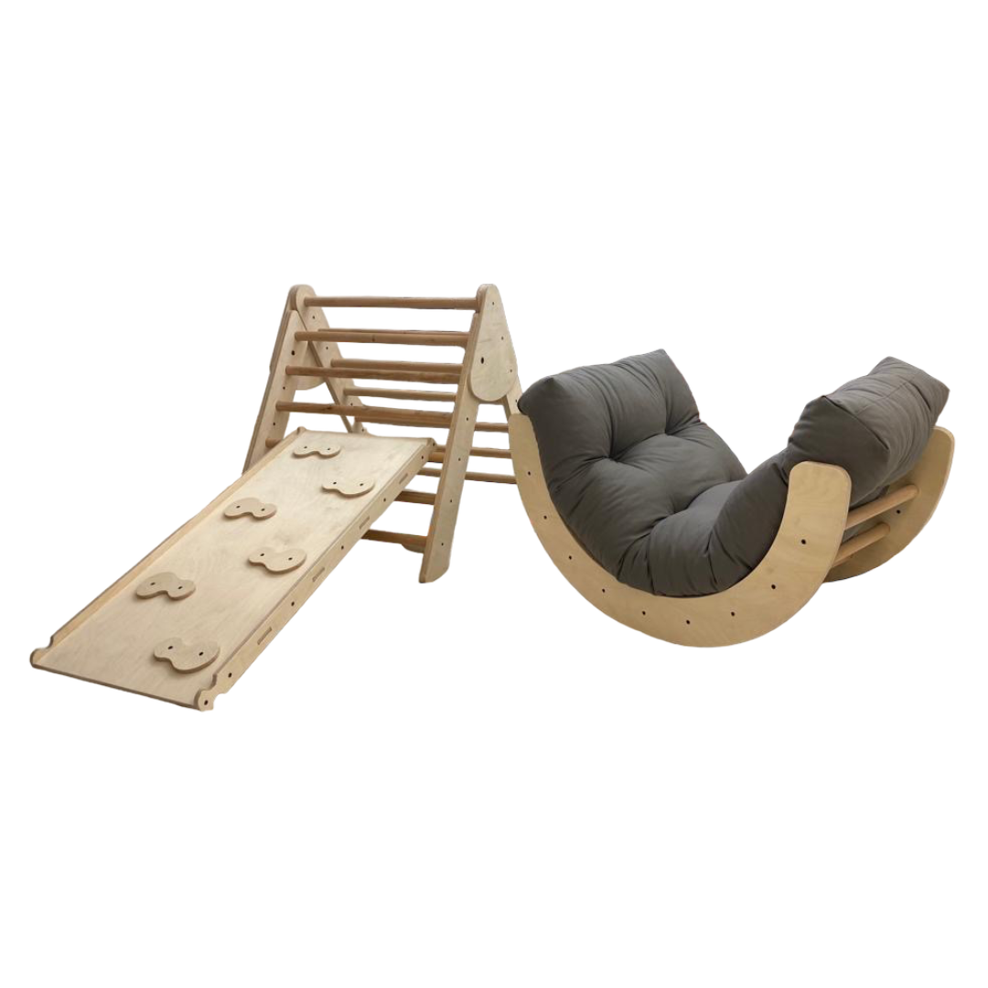 Climbing set with cushion